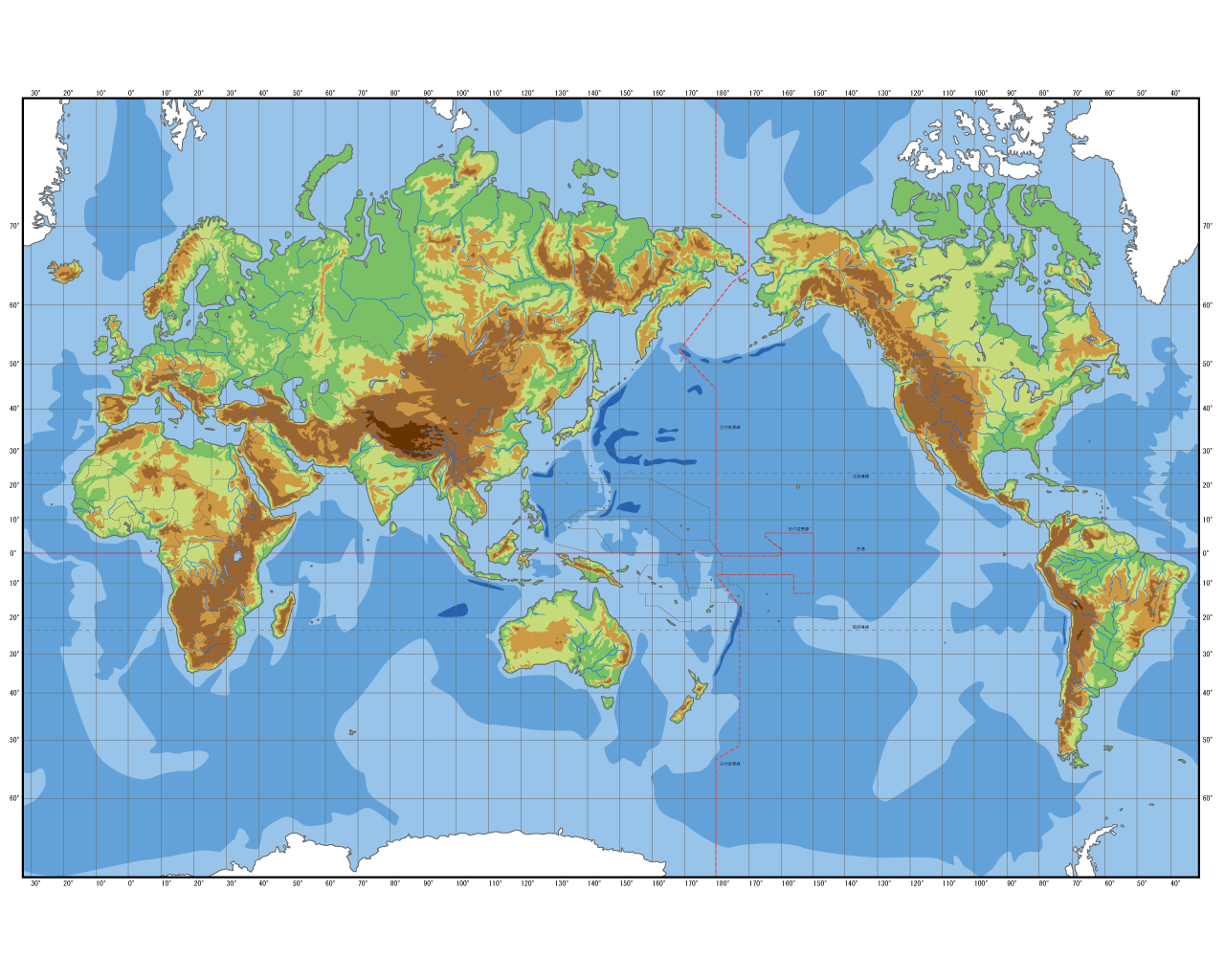 Blank terreng kart over verden